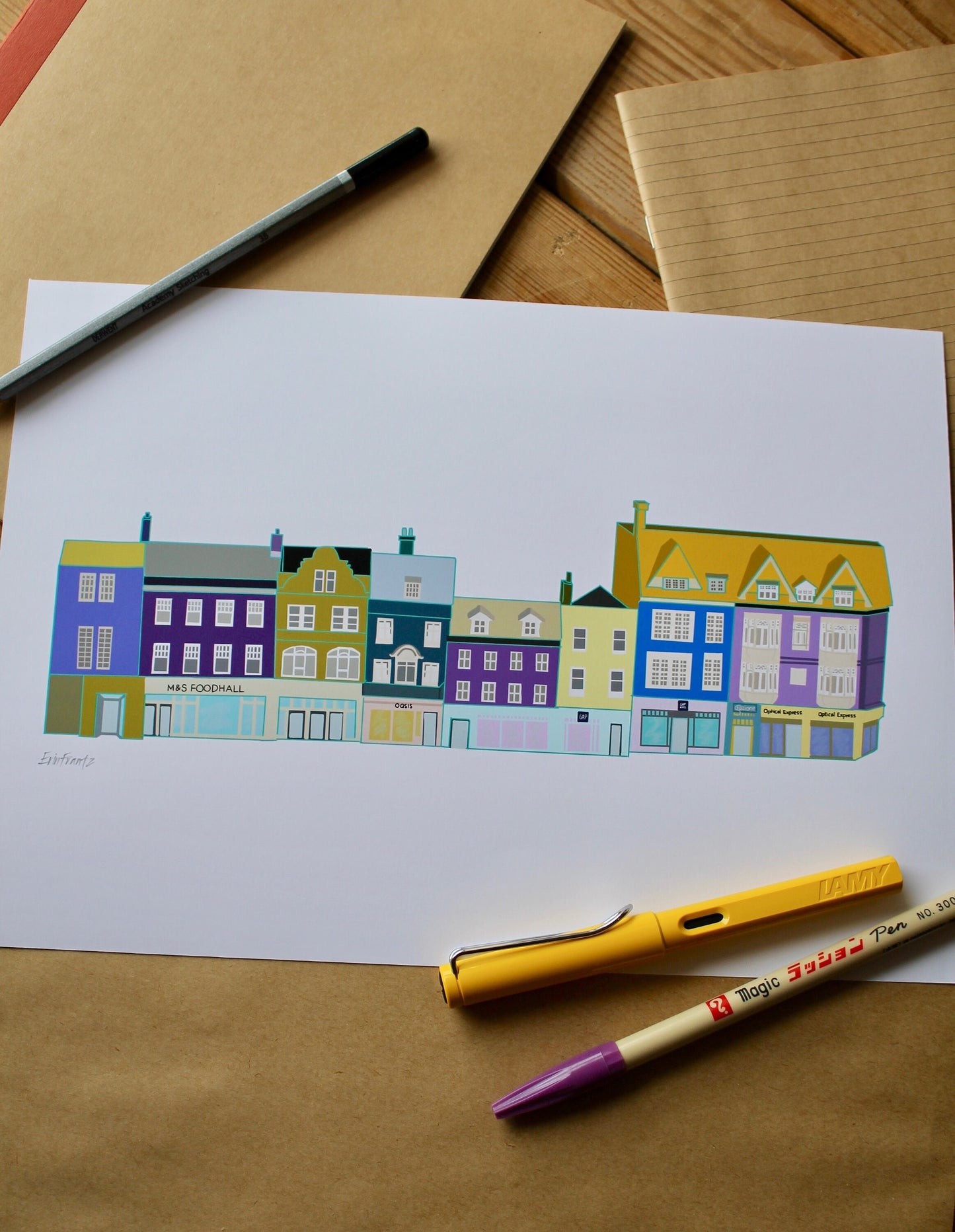 "Cambridge Market Square" Print