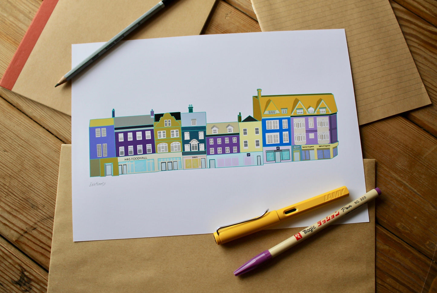 "Cambridge Market Square" Print