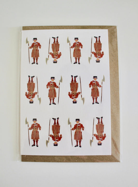 London England Beafeater Greeting Card with Kraft Envelope