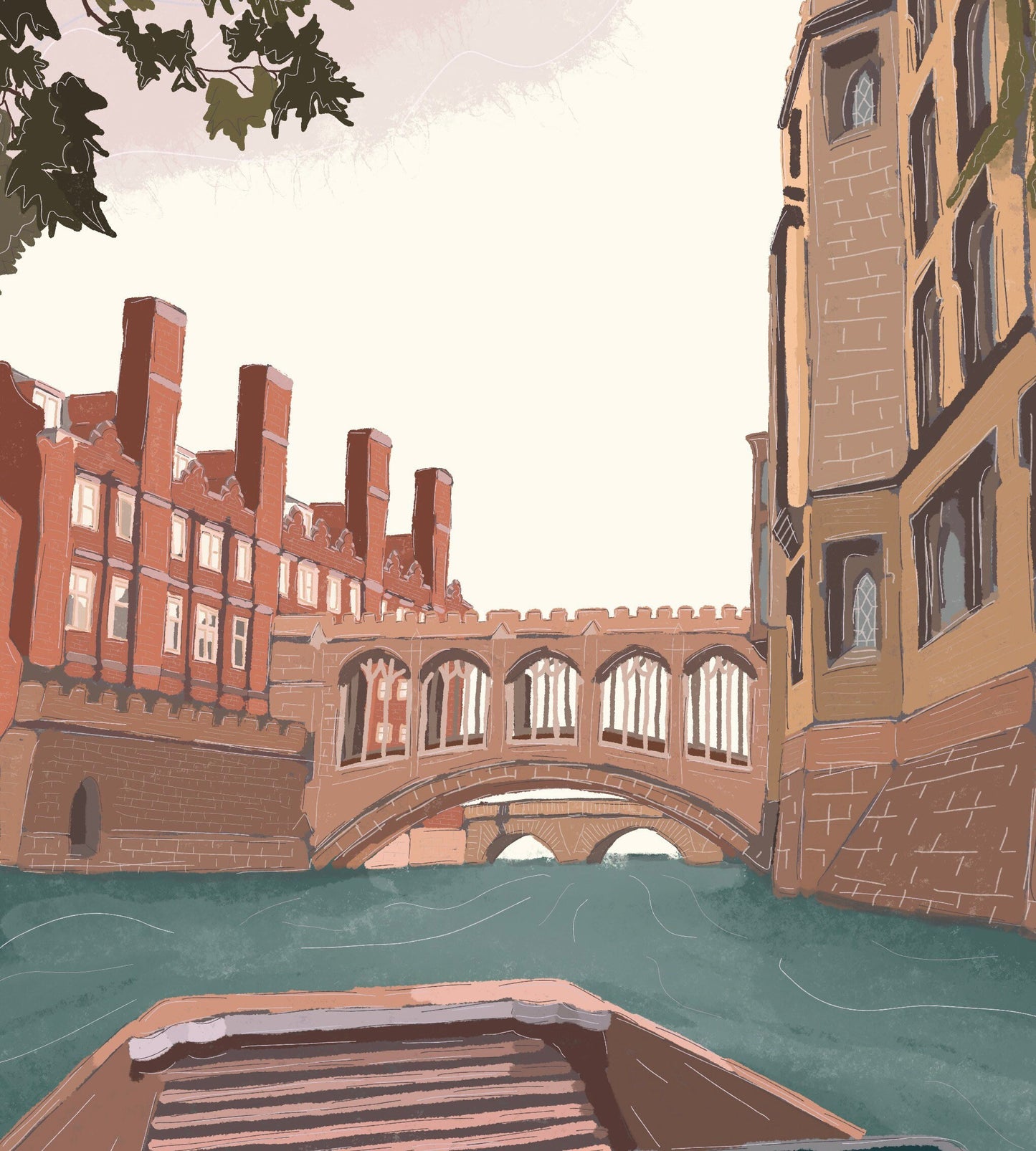 “Punting under the Bridge of Sighs” Art Print