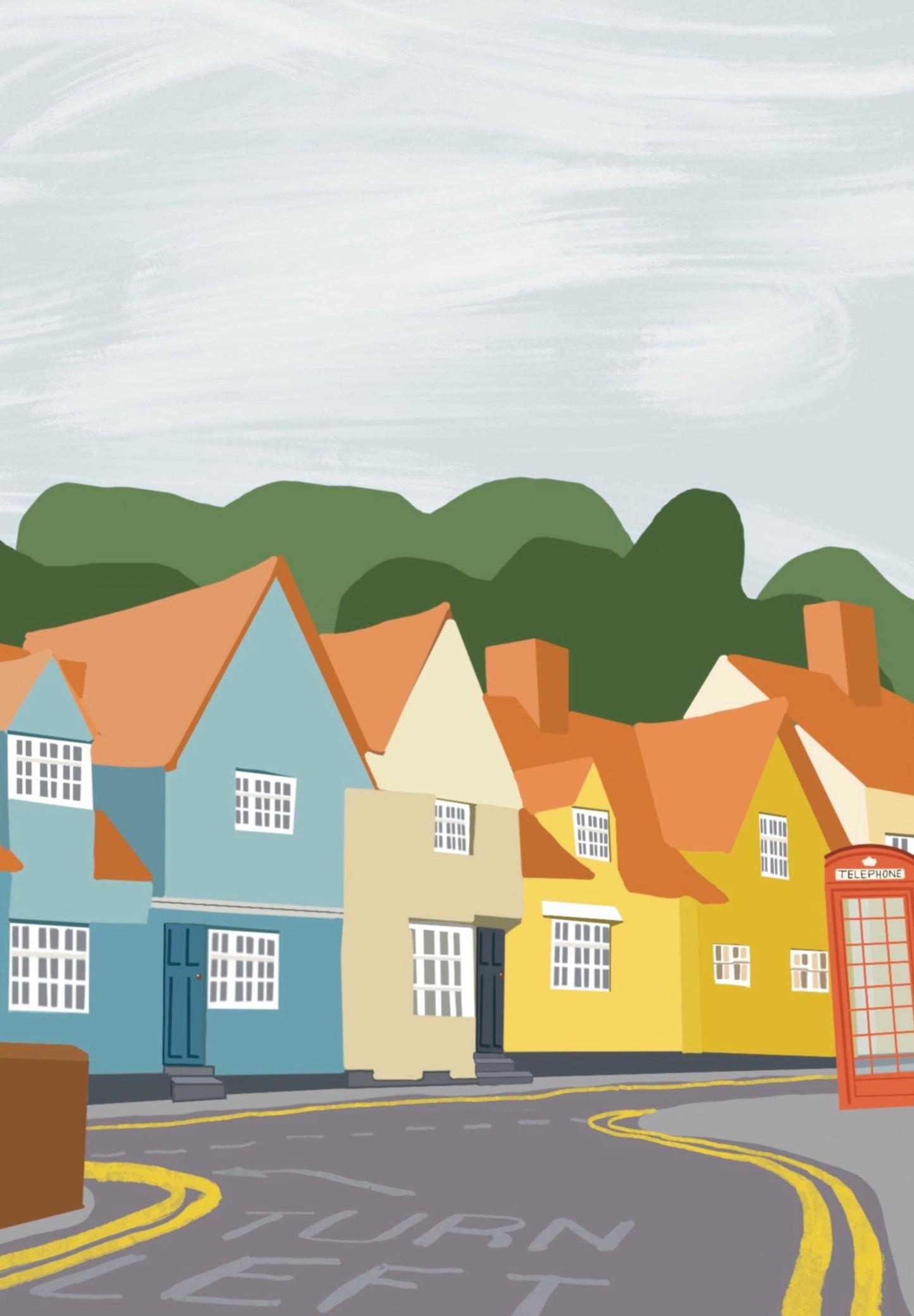 "Linton Cambridgeshire Church Lane & High Street" Art Print