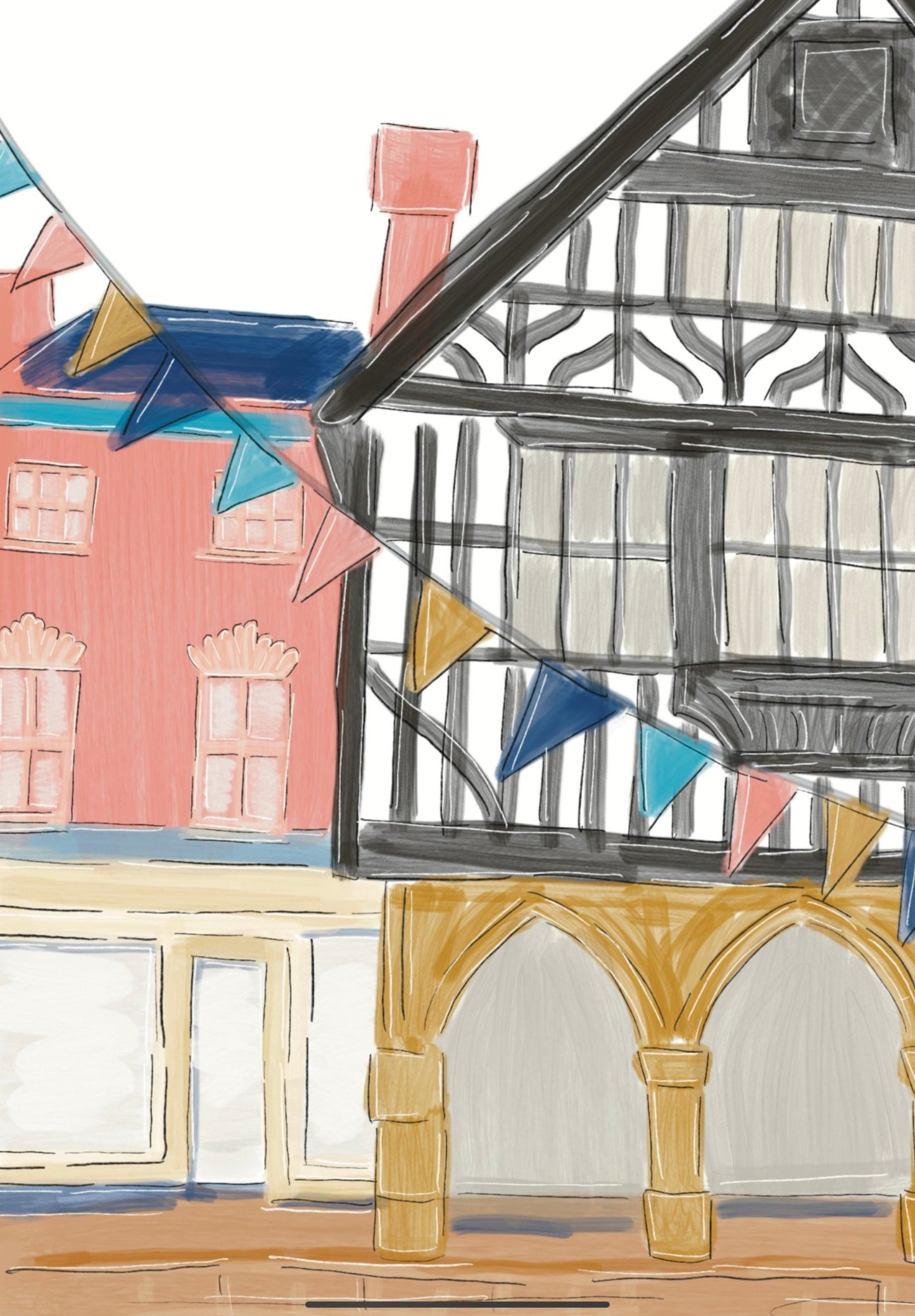 Saffron Walden Essex Art Print Town Hall & Town Square