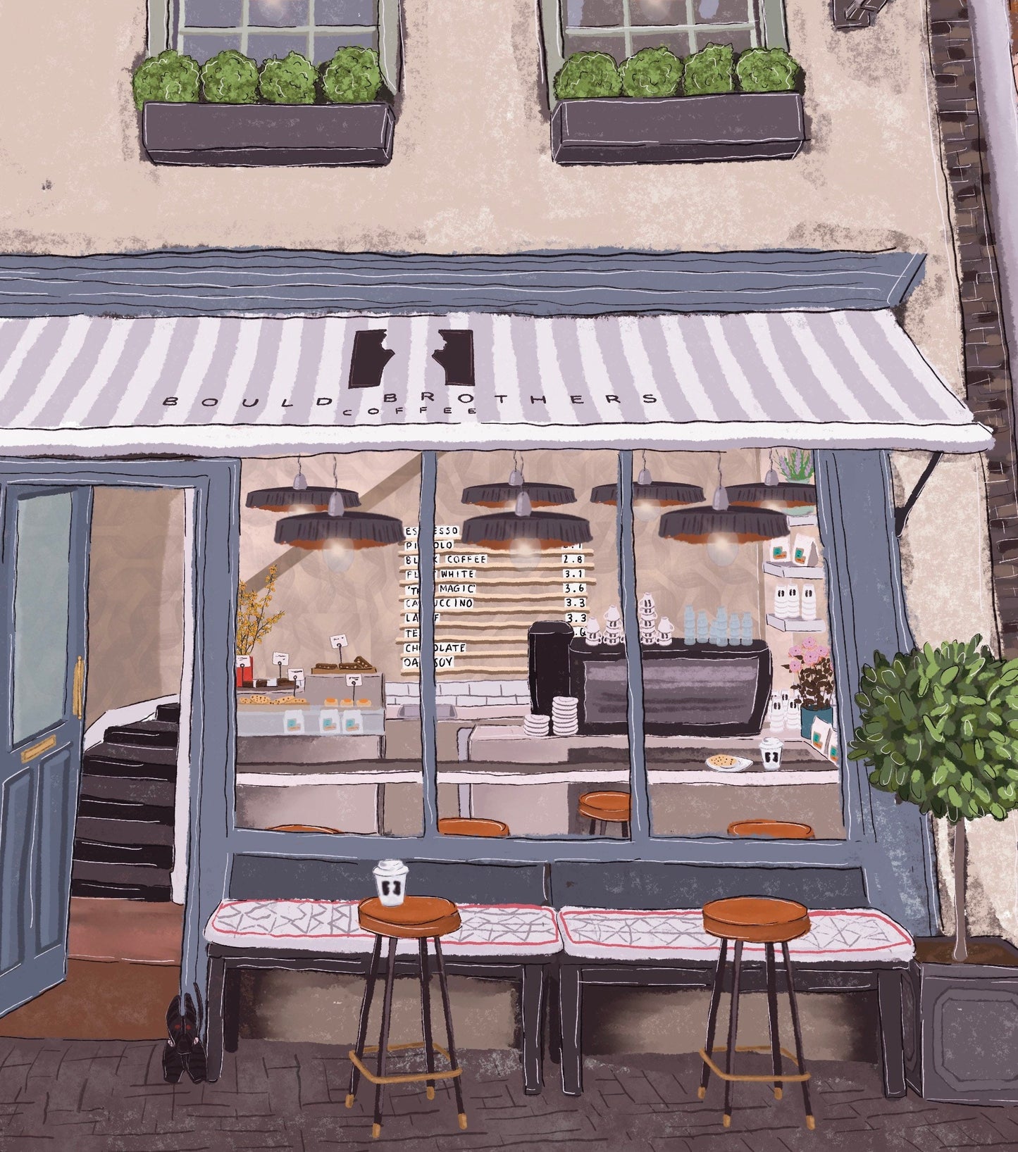 “Bould Brothers Coffee, Cambridge" Art Print