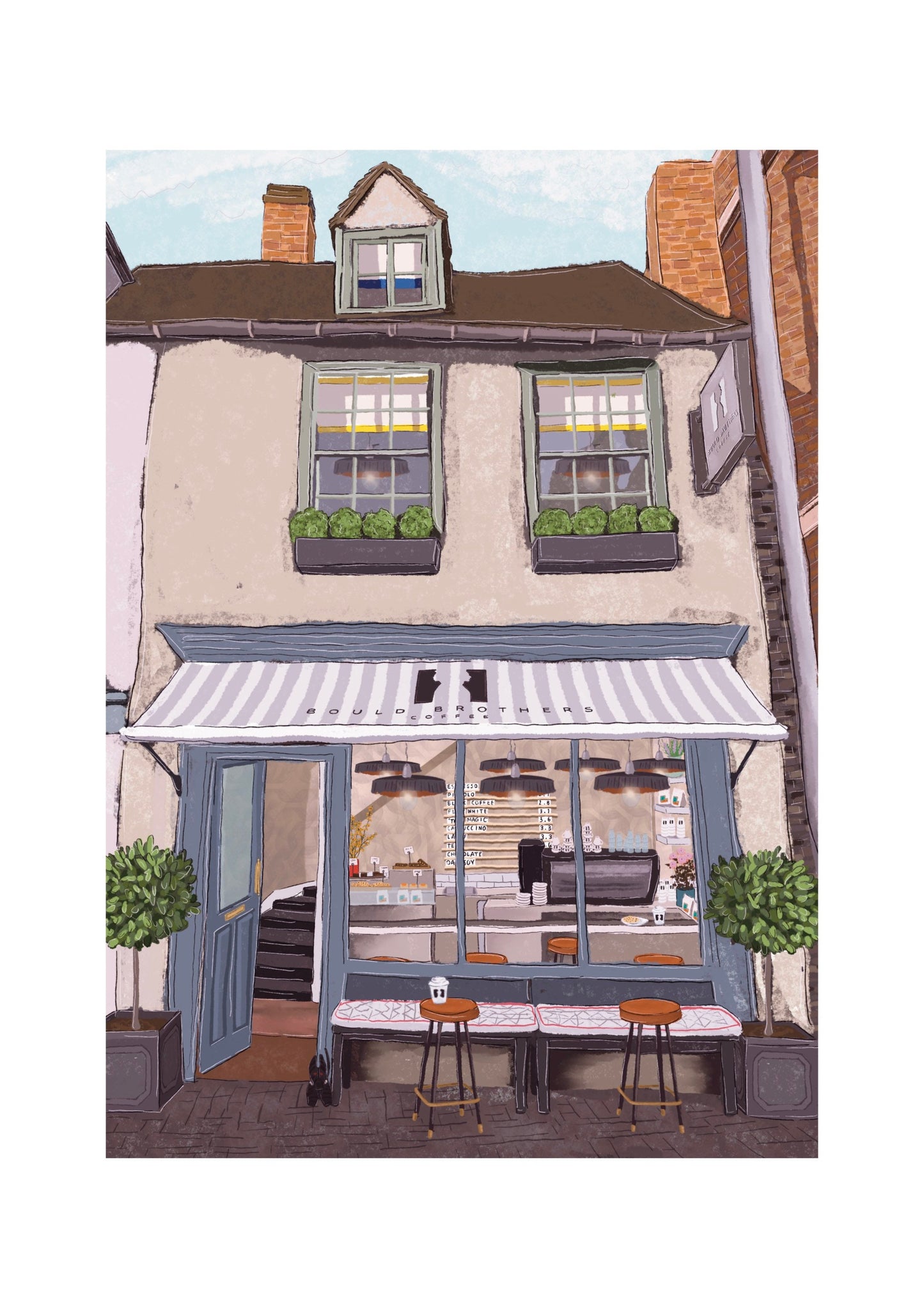 “Bould Brothers Coffee, Cambridge" Art Print