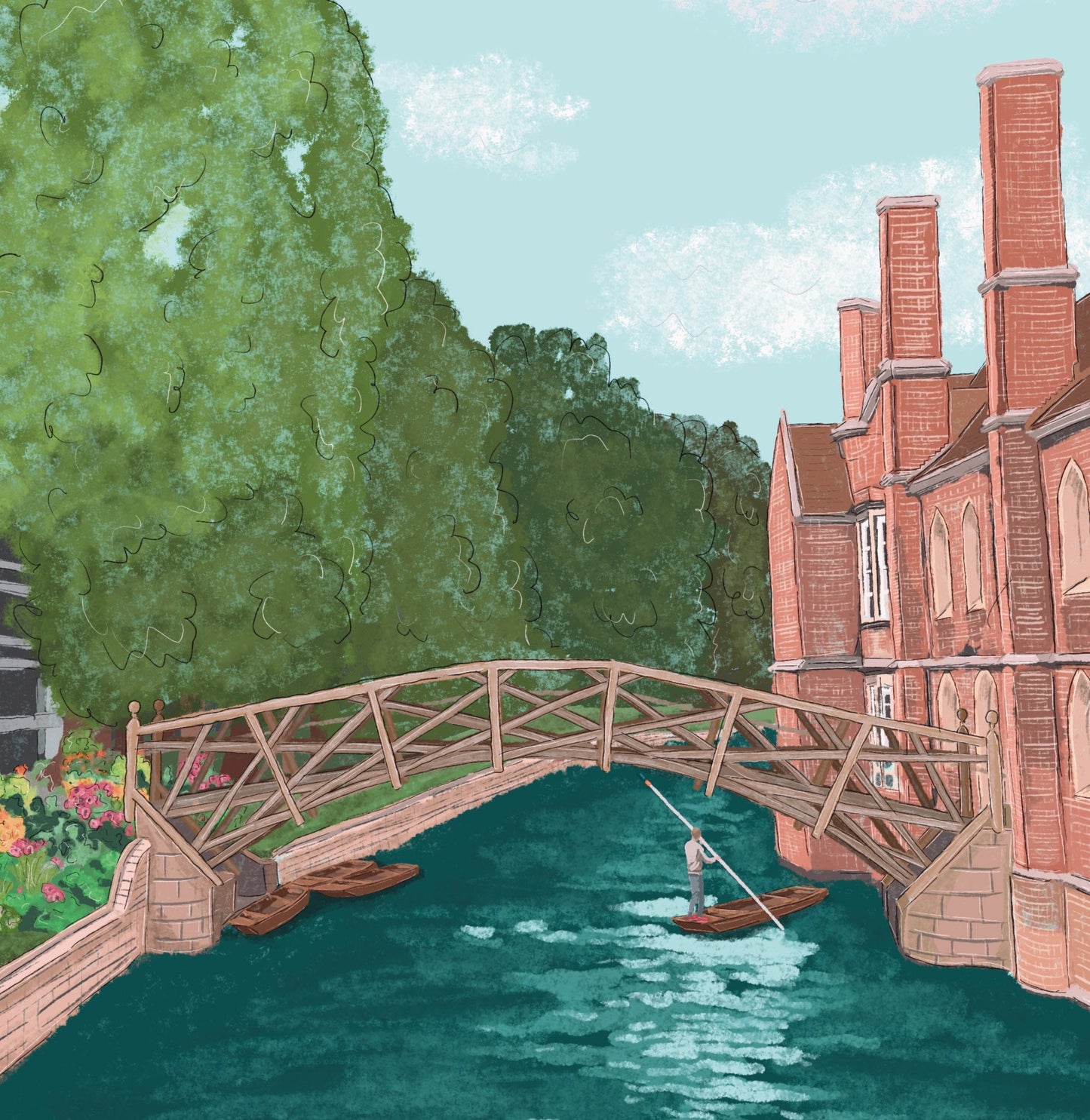 “Mathematical Bridge, Cambridge" Art Print