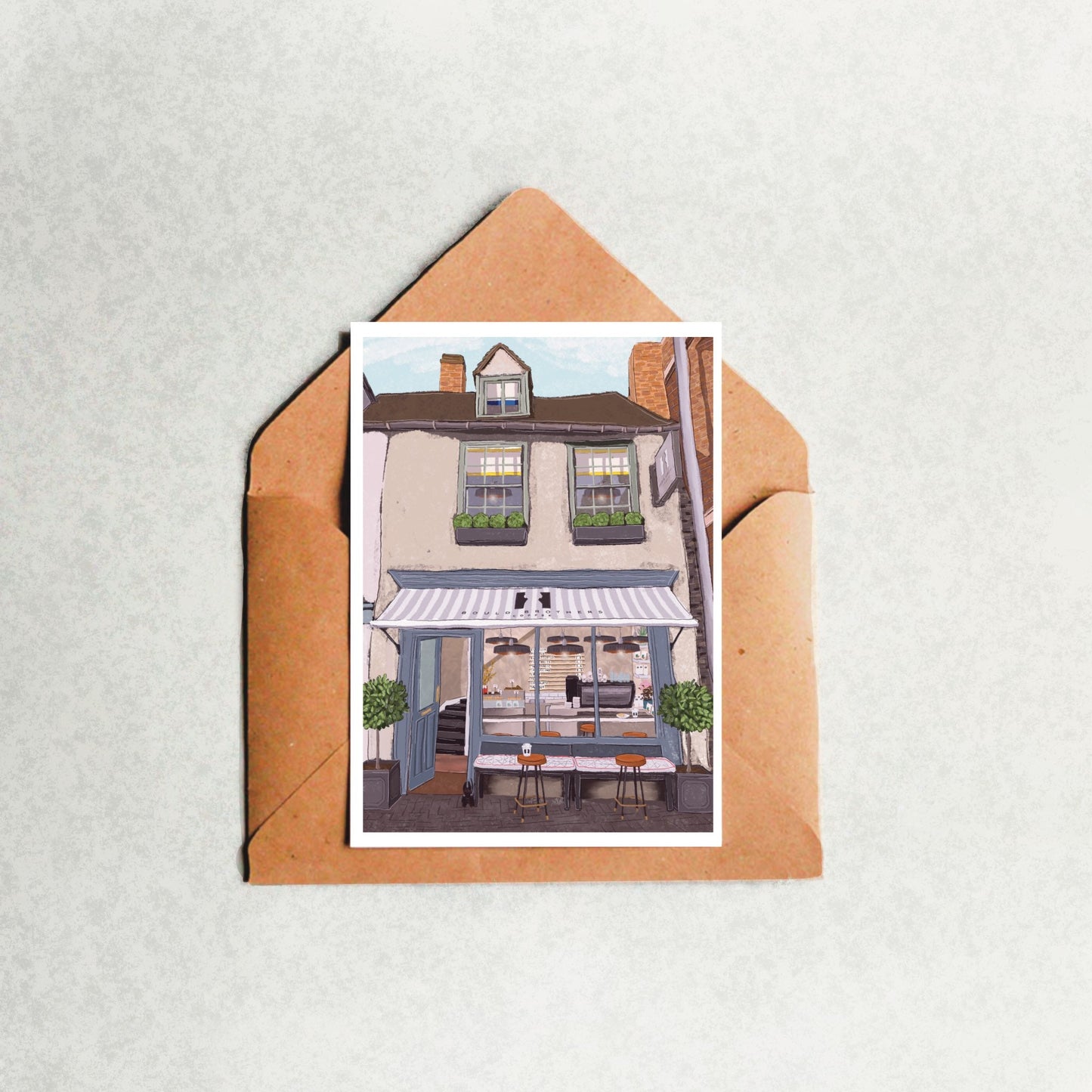 “Bould Brothers Coffee, Cambridge” Greeting Card
