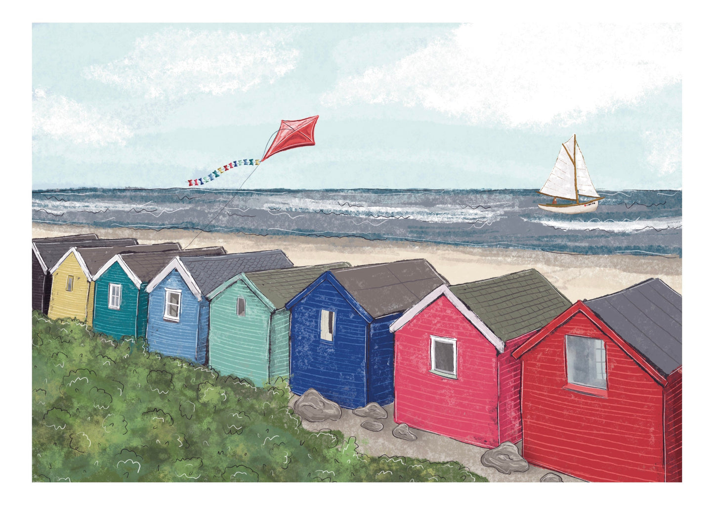 “Southwold Beach Huts” Greeting Cards