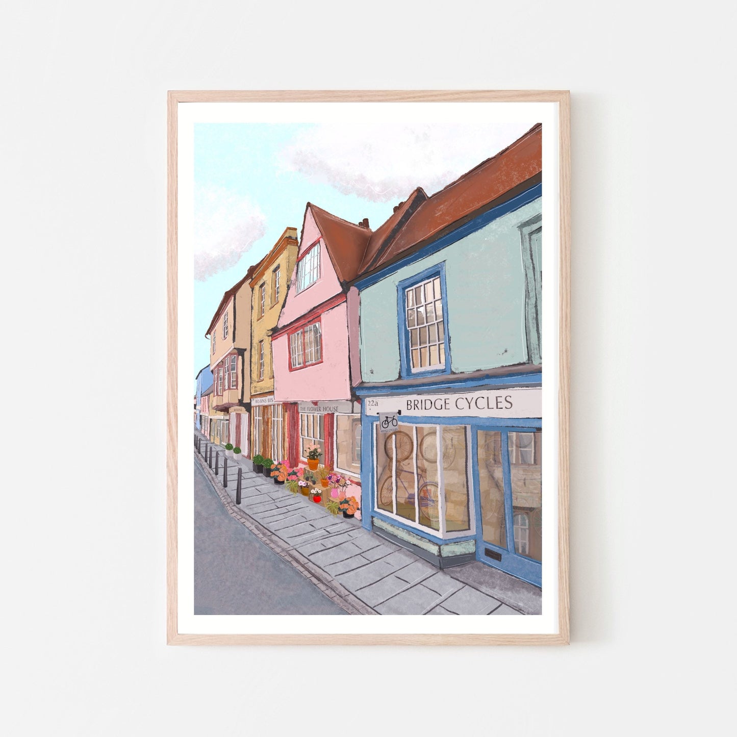 “Magdalene Street, Cambridge" Art Print