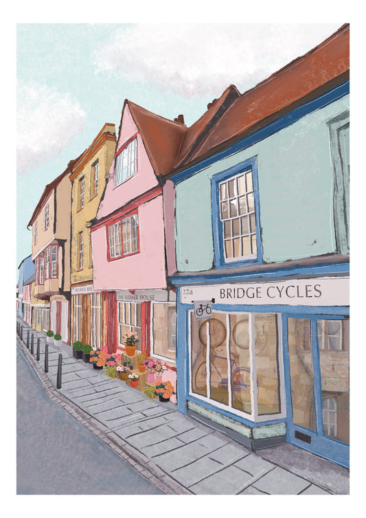 “Magdalene Street, Cambridge" Art Print