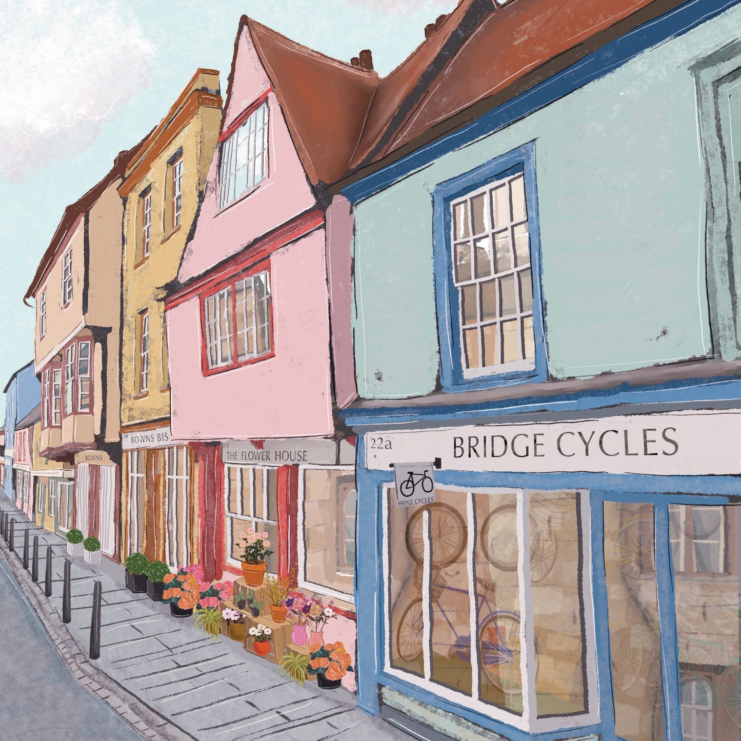 “Magdalene Street, Cambridge" Art Print