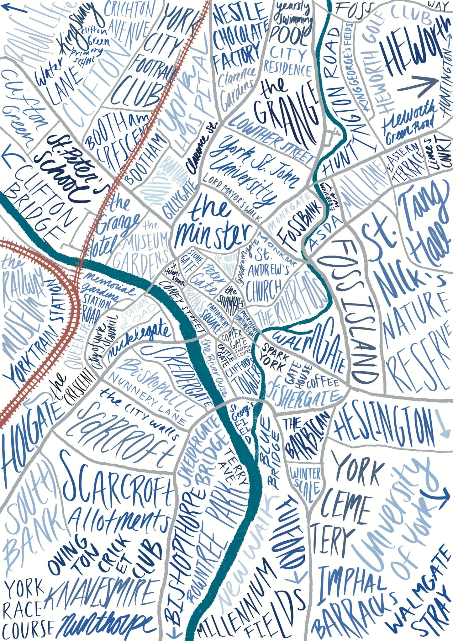 “York Map” Art Print
