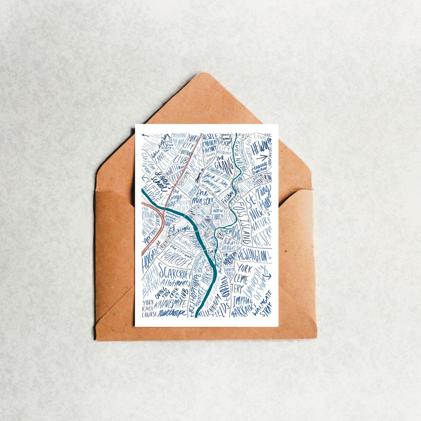 “York Map” Greeting Card