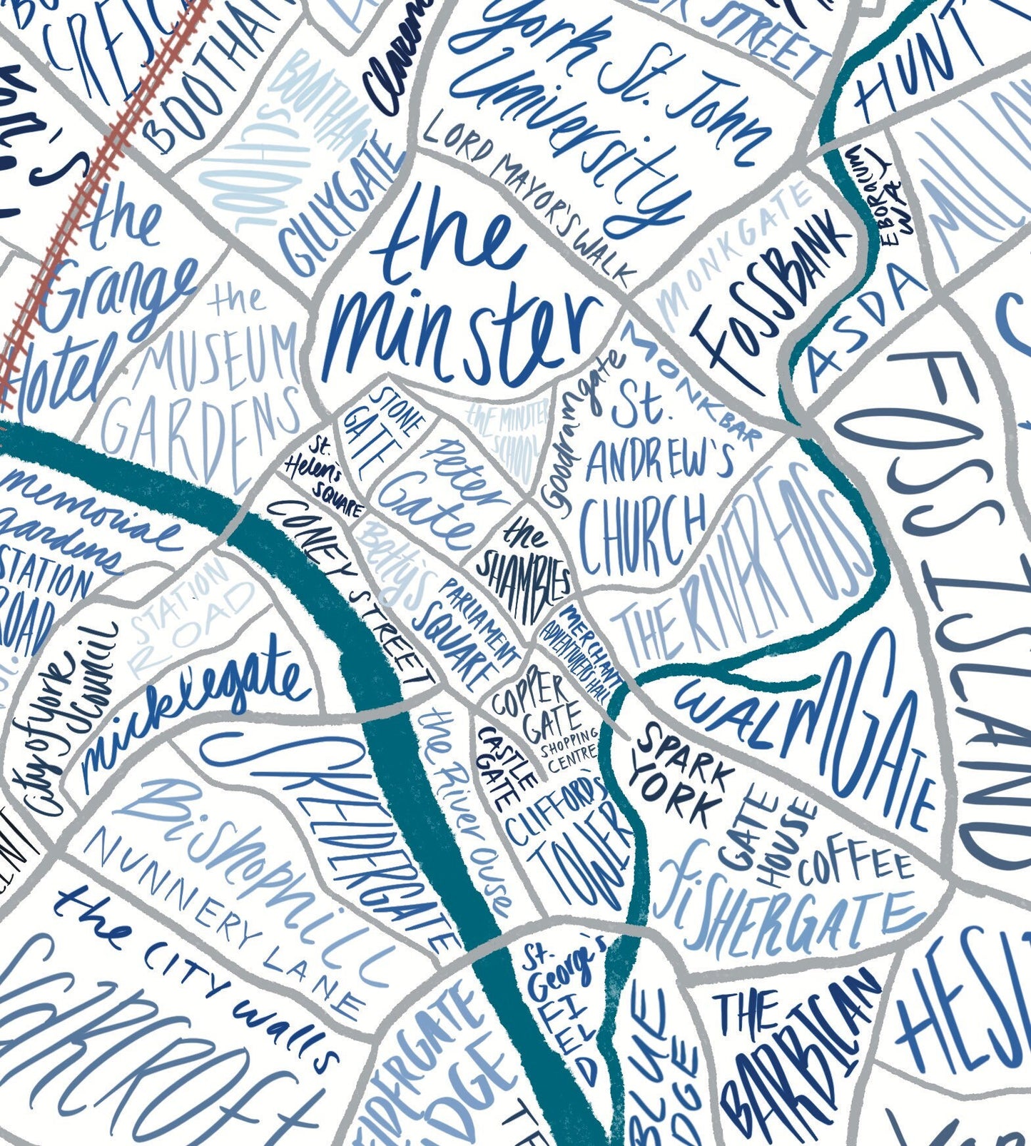 “York Map” Greeting Card