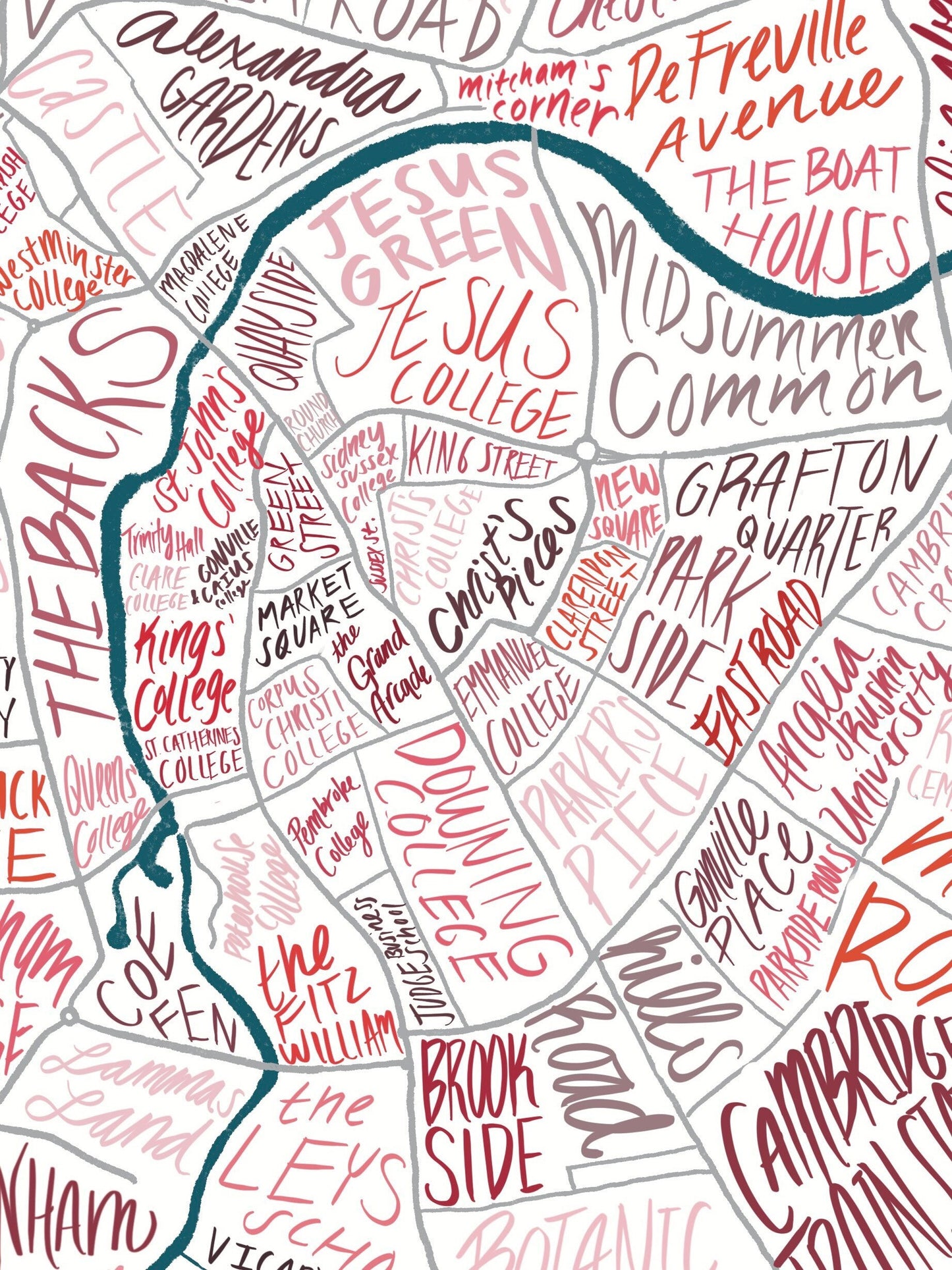“Cambridge Map” Art Print