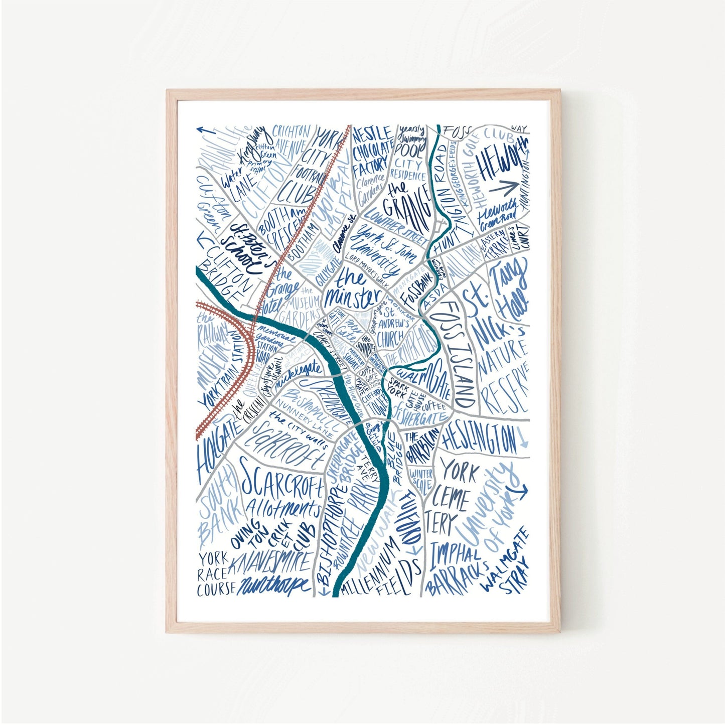 “York Map” Art Print