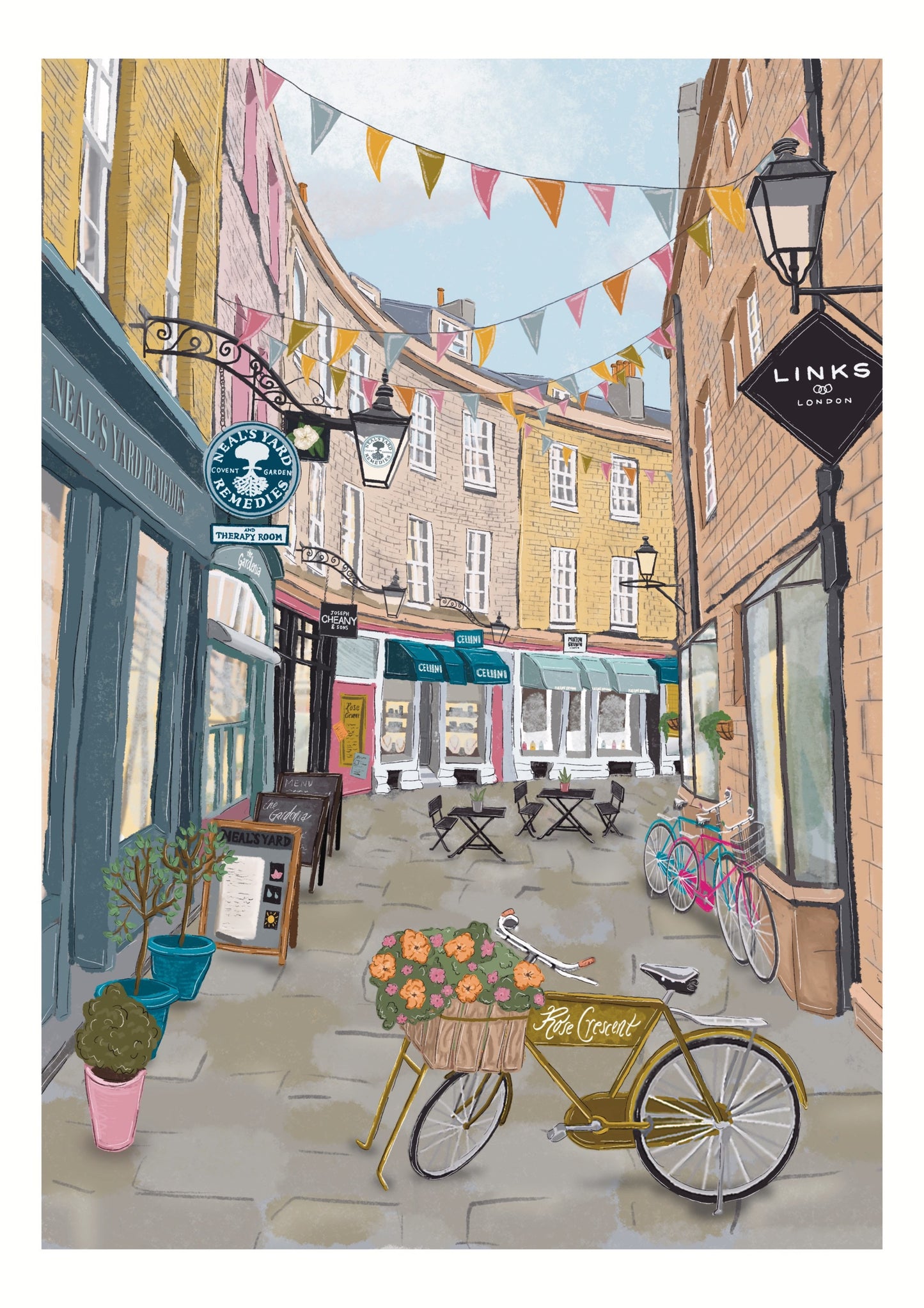 “Rose Crescent, Cambridge" Art Print