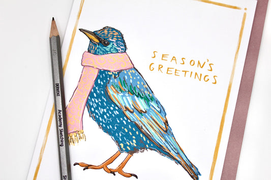 Christmas Card - “Season’s Greetings Starling”