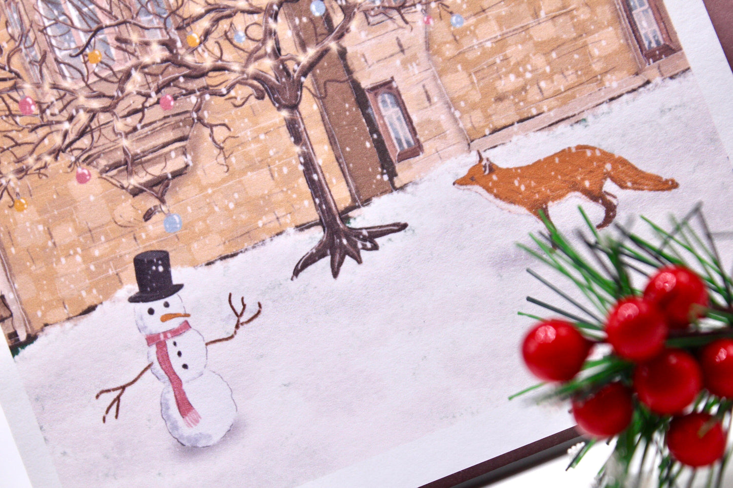 "Trinity College at Christmas in Cambridge" Christmas Card