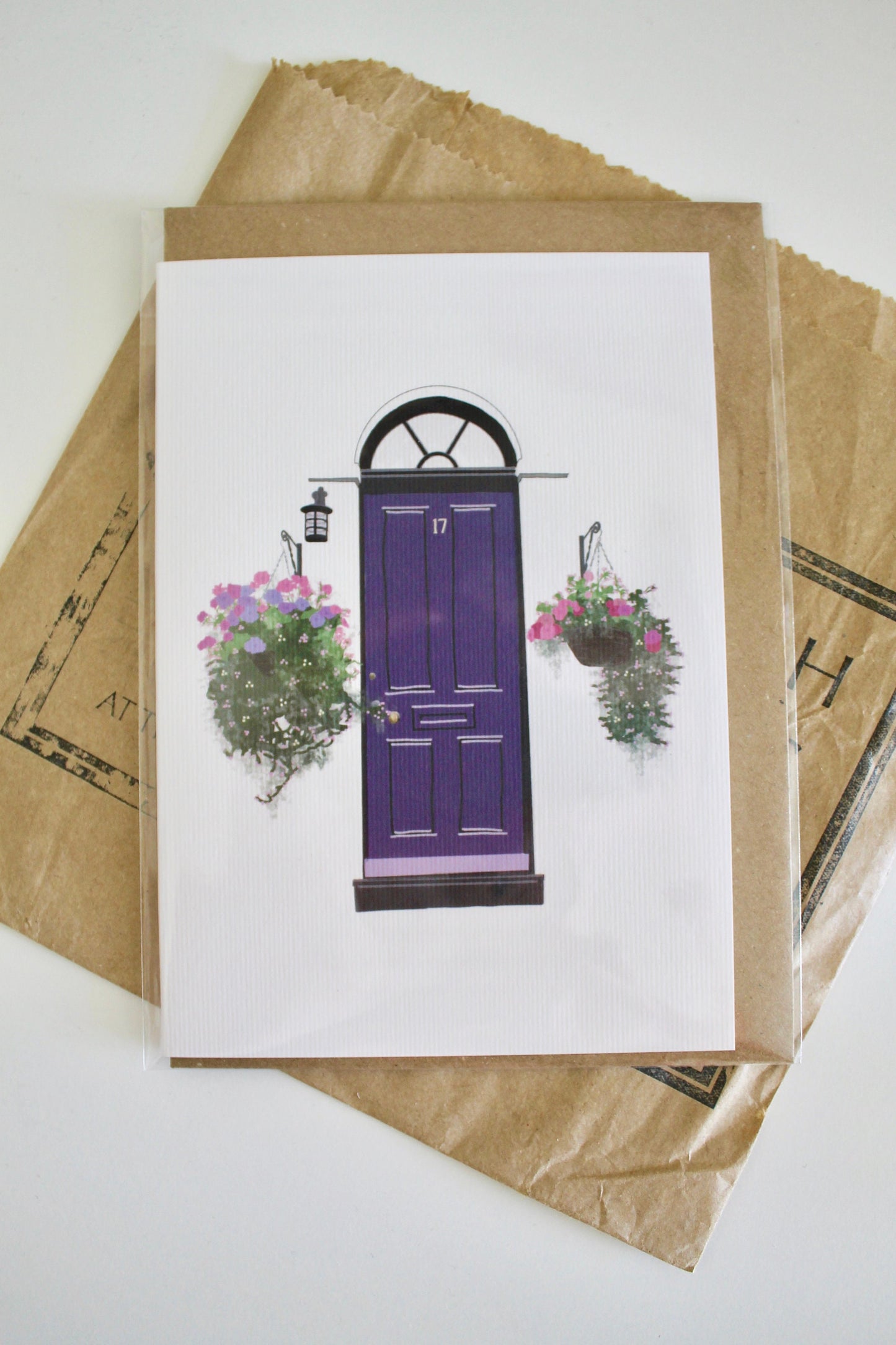 Cambridge England 'Portugal Place' Greeting Card with Kraft Envelope