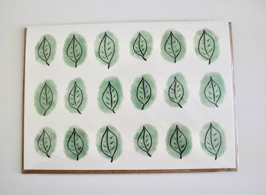 Green Leaves Eco Friendly Greeting Card with Kraft Envelope