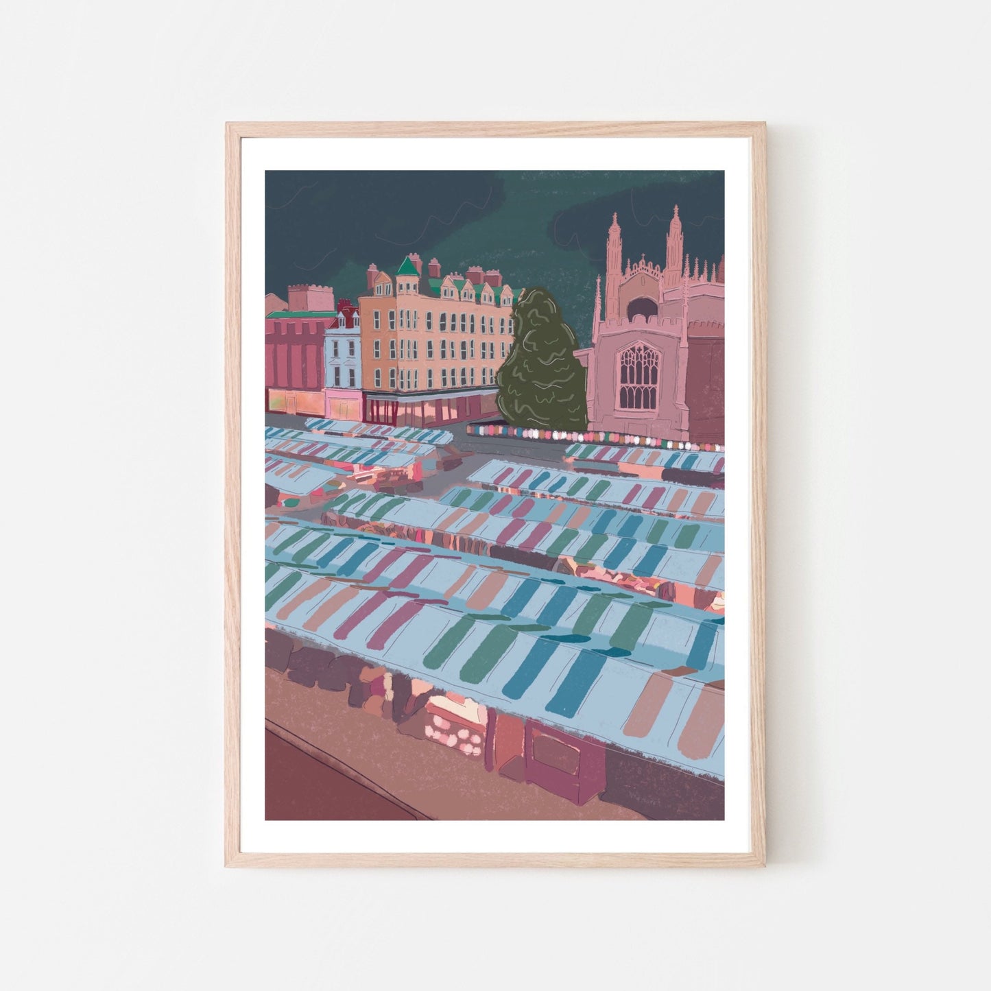 “Cambridge Market Square at Twilight” Art Print