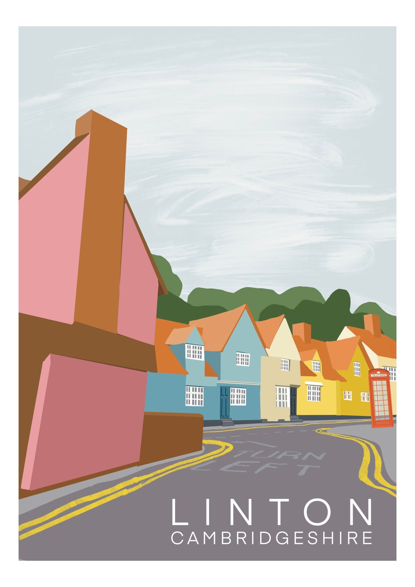 "Linton Cambridgeshire Church Lane & High Street" Art Print