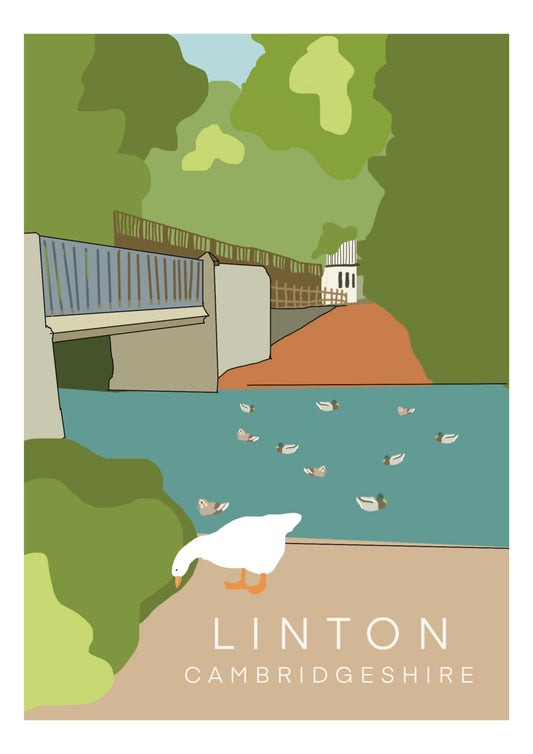 "Linton Cambridgeshire Duck Bridge" Art Print