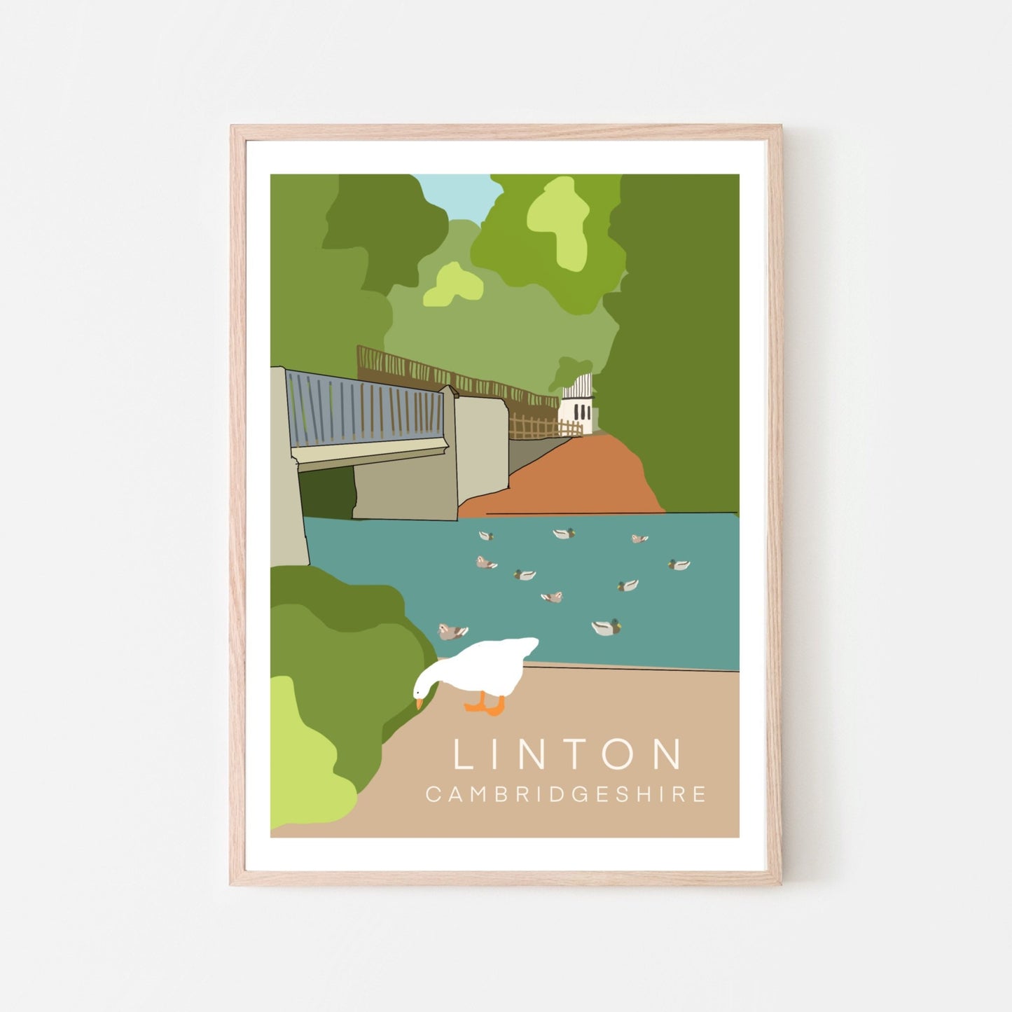 "Linton Cambridgeshire Duck Bridge" Art Print