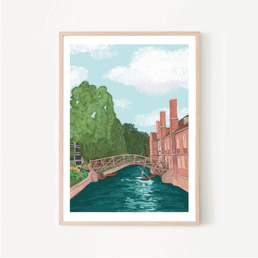 “Mathematical Bridge, Cambridge" Art Print