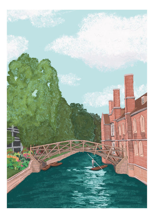 “Mathematical Bridge, Cambridge" Art Print