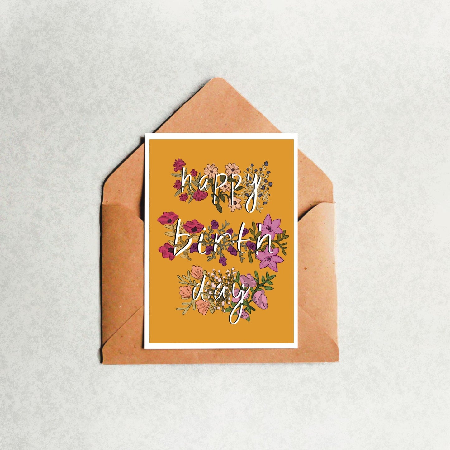 “Birthday Florals” Greeting Card