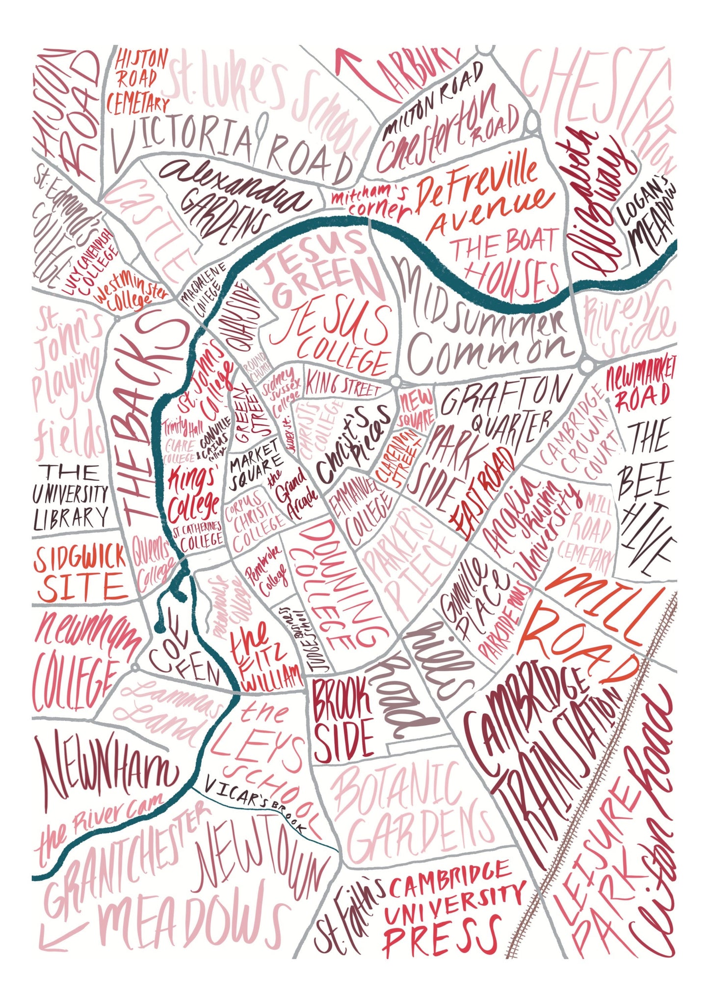 “Cambridge Map” Art Print