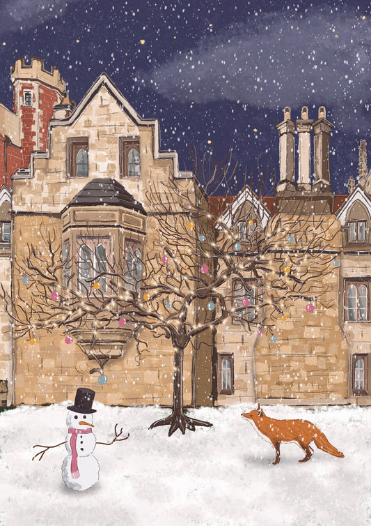 “Trinity College in the Snow” Art Print