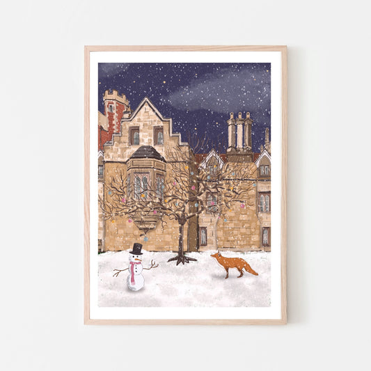 “Trinity College in the Snow” Art Print