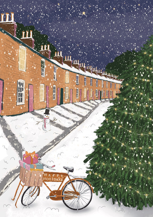 “Lower Park Street in the Snow, Cambridge” Art Print