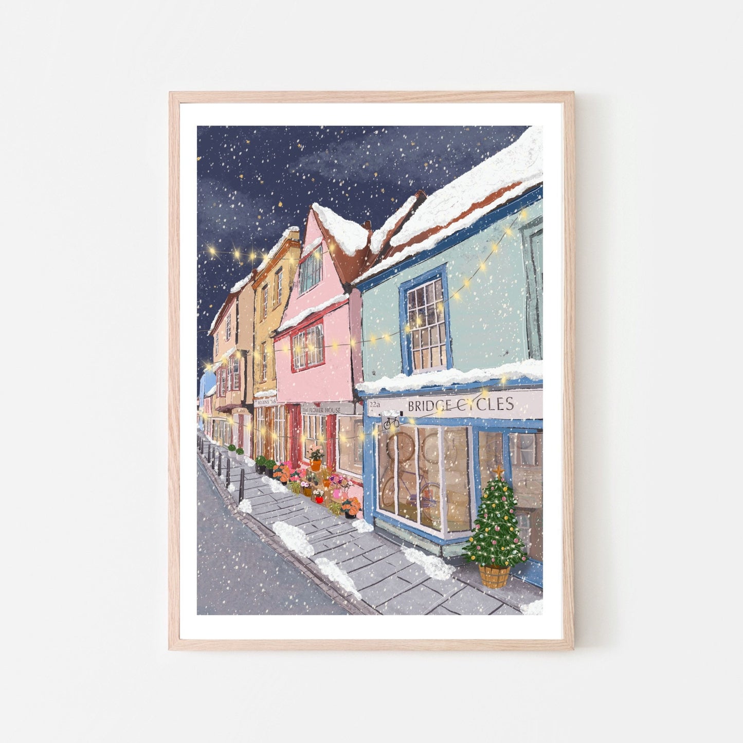 “Magdalene Street in the Snow, Cambridge" Art Print
