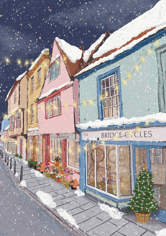 “Magdalene Street in the Snow, Cambridge" Art Print