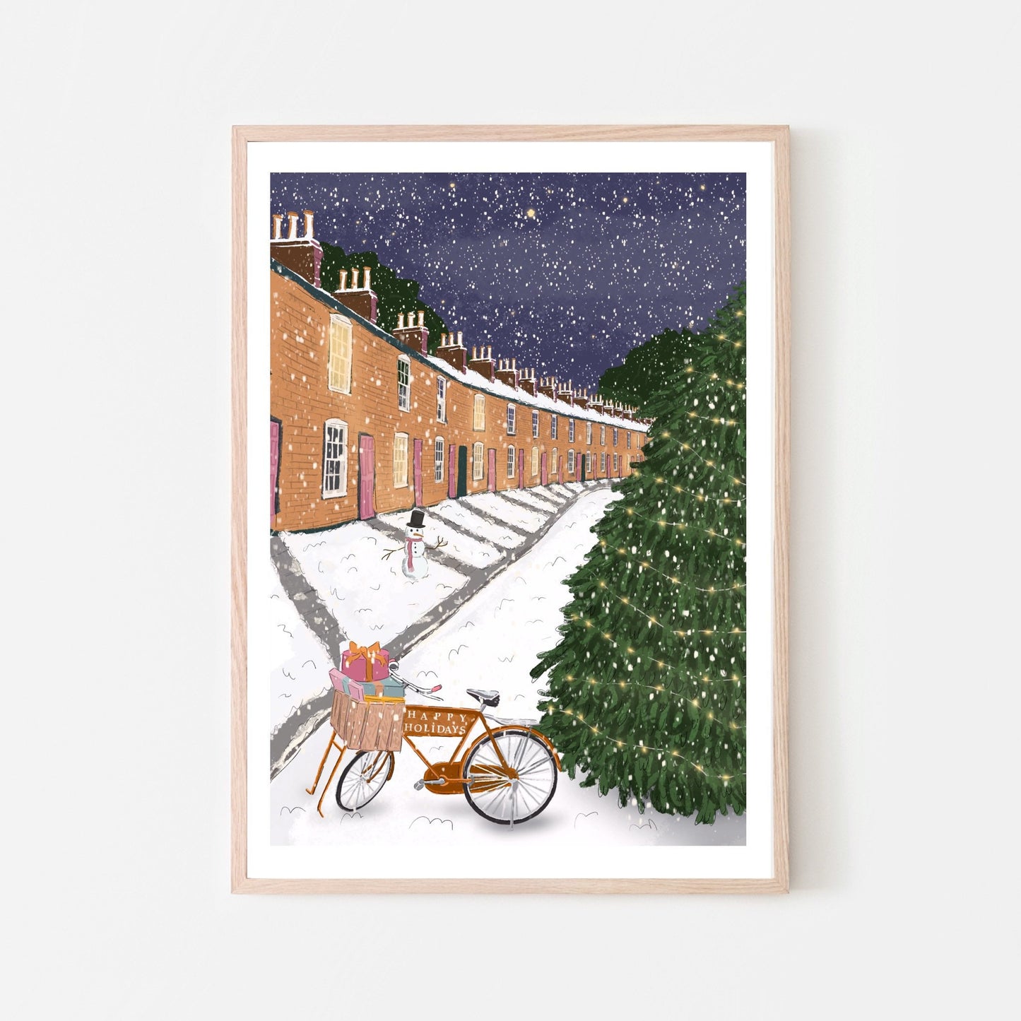 “Lower Park Street in the Snow, Cambridge” Art Print