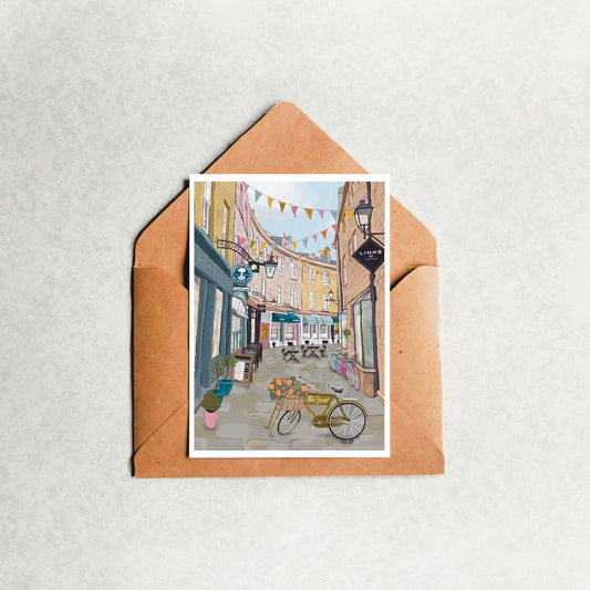“Rose Crescent” Greeting Card